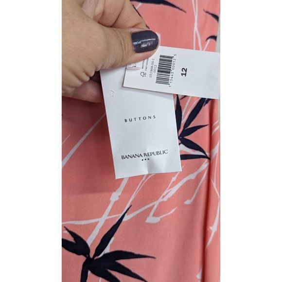 Banana Republic Tropical Dress Women's 12 NWT Beach Vacation Lightweight - Picture 9 of 13
